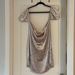 Nude velvet party dress. 3XL